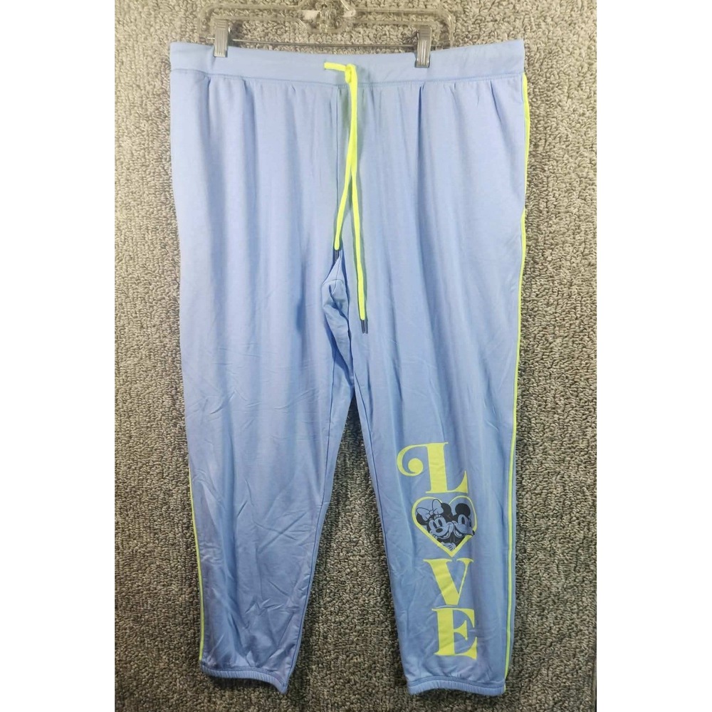 Disney Sleepwear Joggers Blue Mickey Minnie Mouse Disneycore Women XL